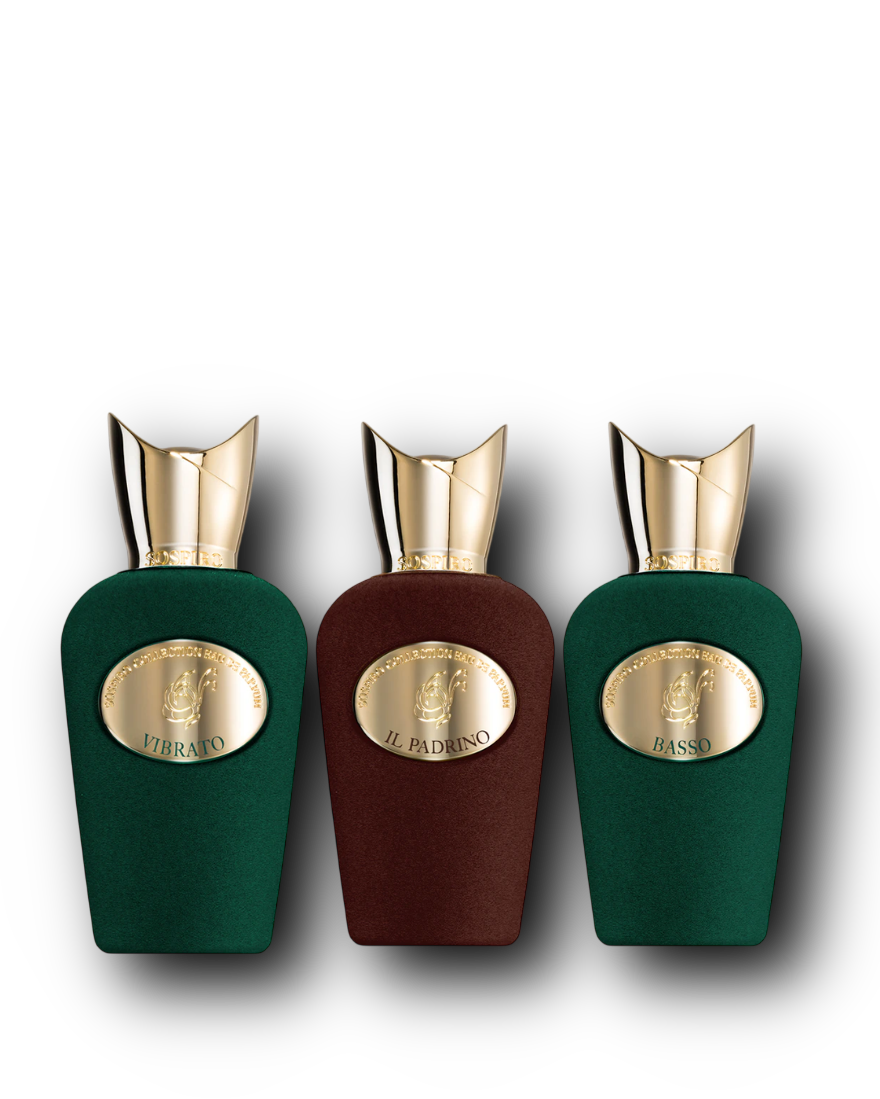 Sospiro Perfumes Sample Bundle – Vibrato · Il Padrino · Basso | 3 × 2–10 ml