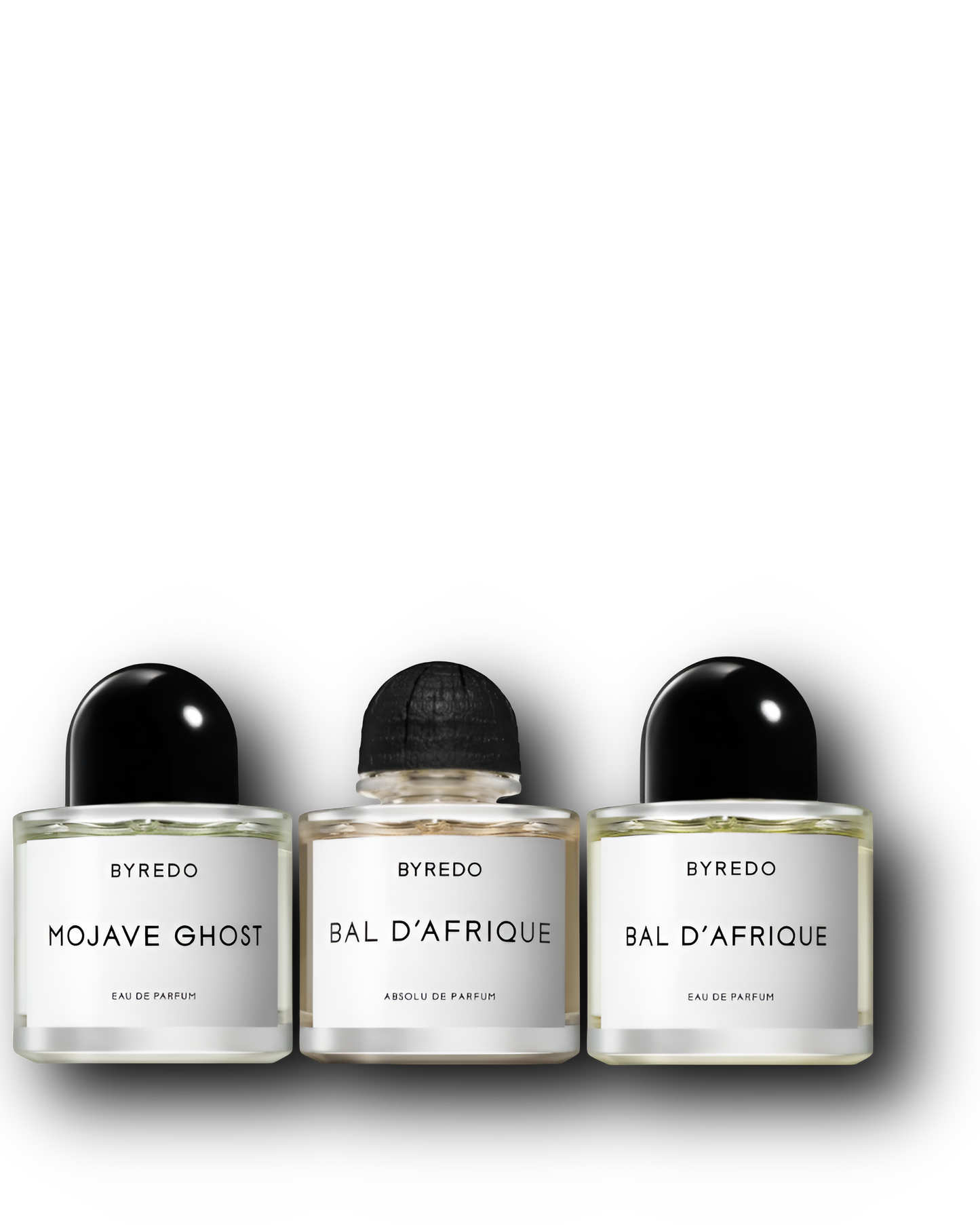 Byredo Sample Bundle – Bal d’Afrique · Bal d’Afrique Absolu · Mojave Ghost | 3 × 2–10 ml