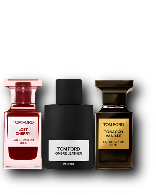 Tom Ford Sample Bundle – Ombré Leather · Tobacco Vanille · Lost Cherry | 3 × 2–10 ml