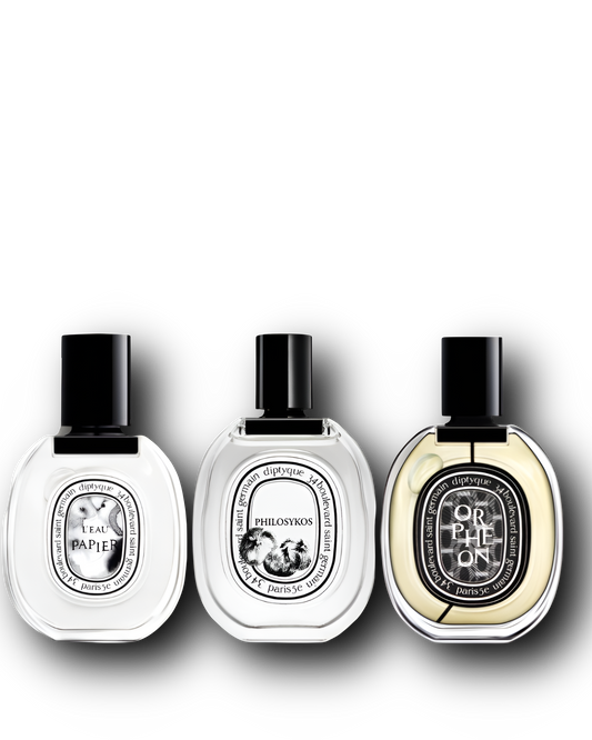 Diptyque Sample Bundle – Philosykos · L’Eau Papier · Orphéon | 3 × 2–10 ml