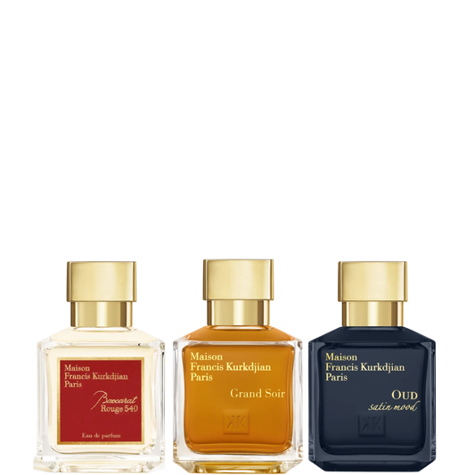 MFK Sample Bundle – Baccarat Rouge 540 · Grand Soir · Oud Satin Mood 2–10 ml